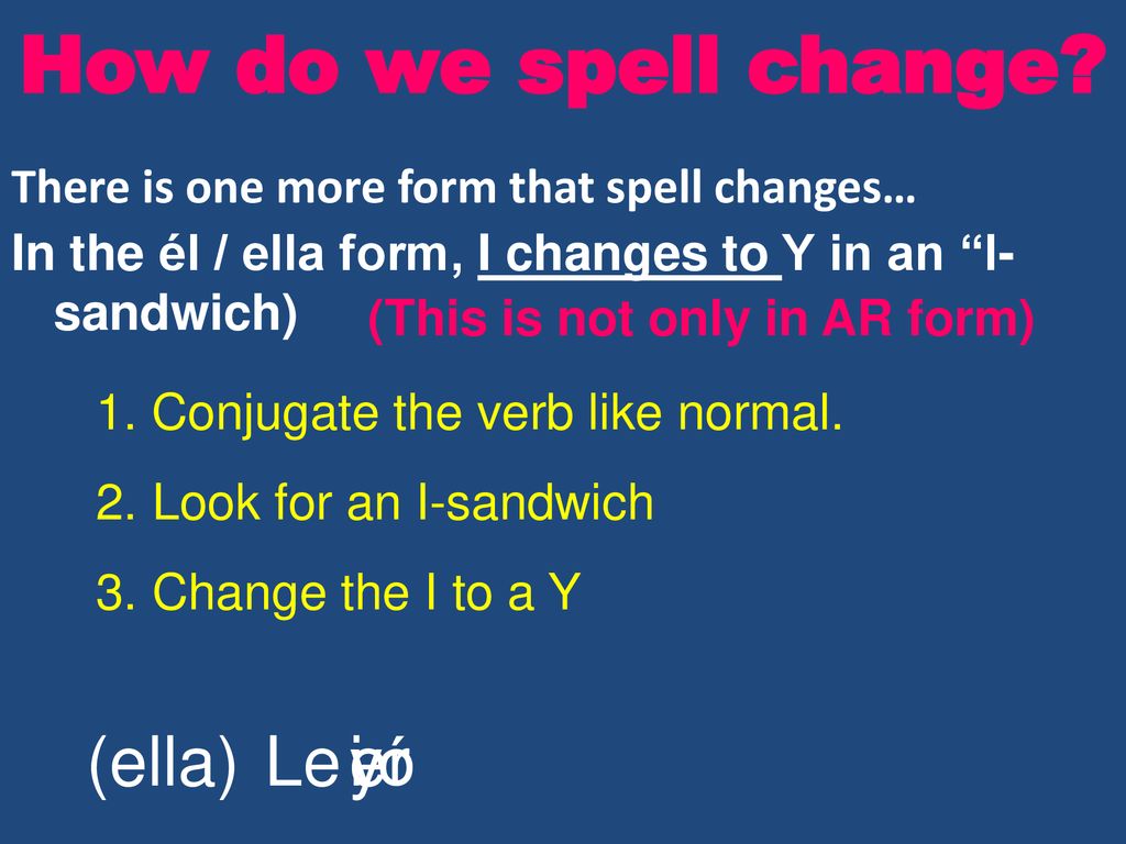 How do we spell change (ella) Le y er i ó