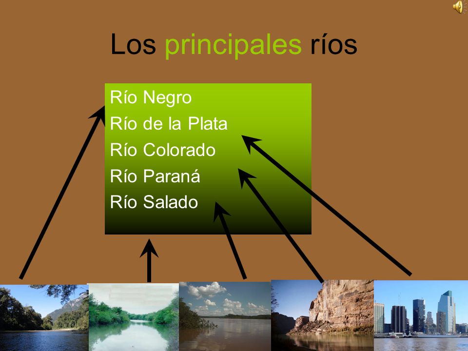 Los principales ríos Río Negro Río de la Plata Río Colorado Río Paraná