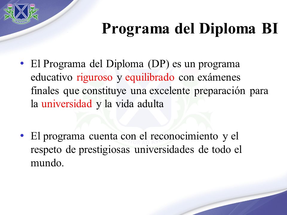 Programa del Diploma BI