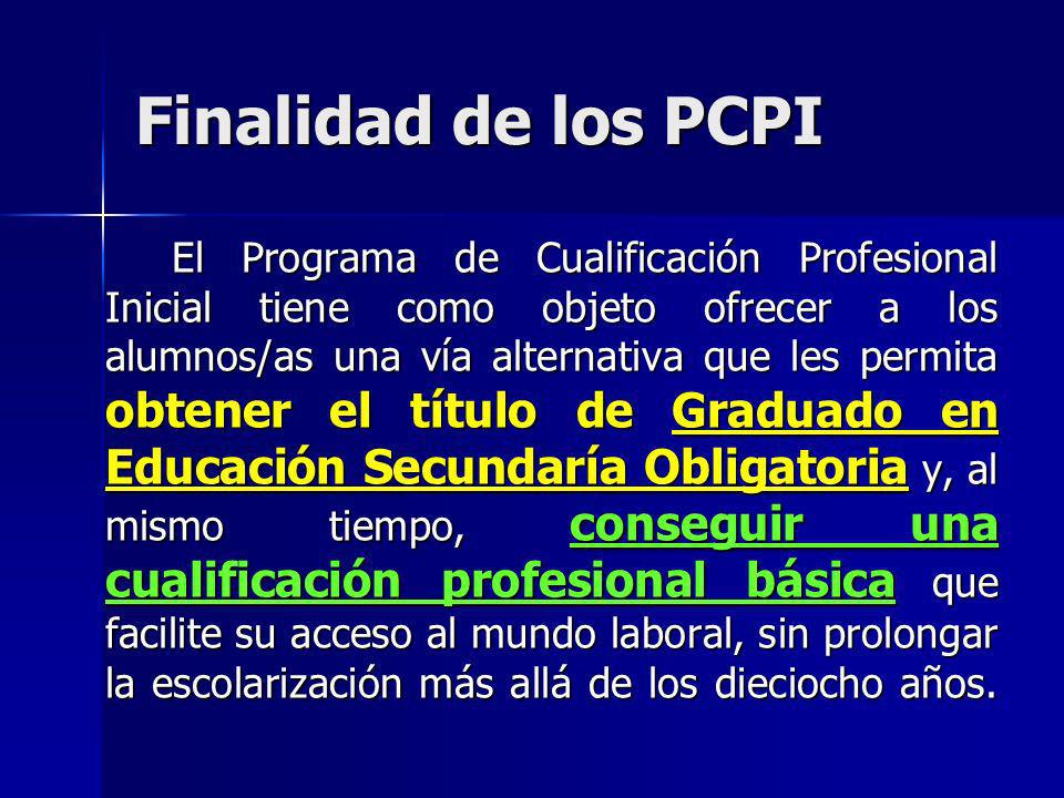 Finalidad de los PCPI