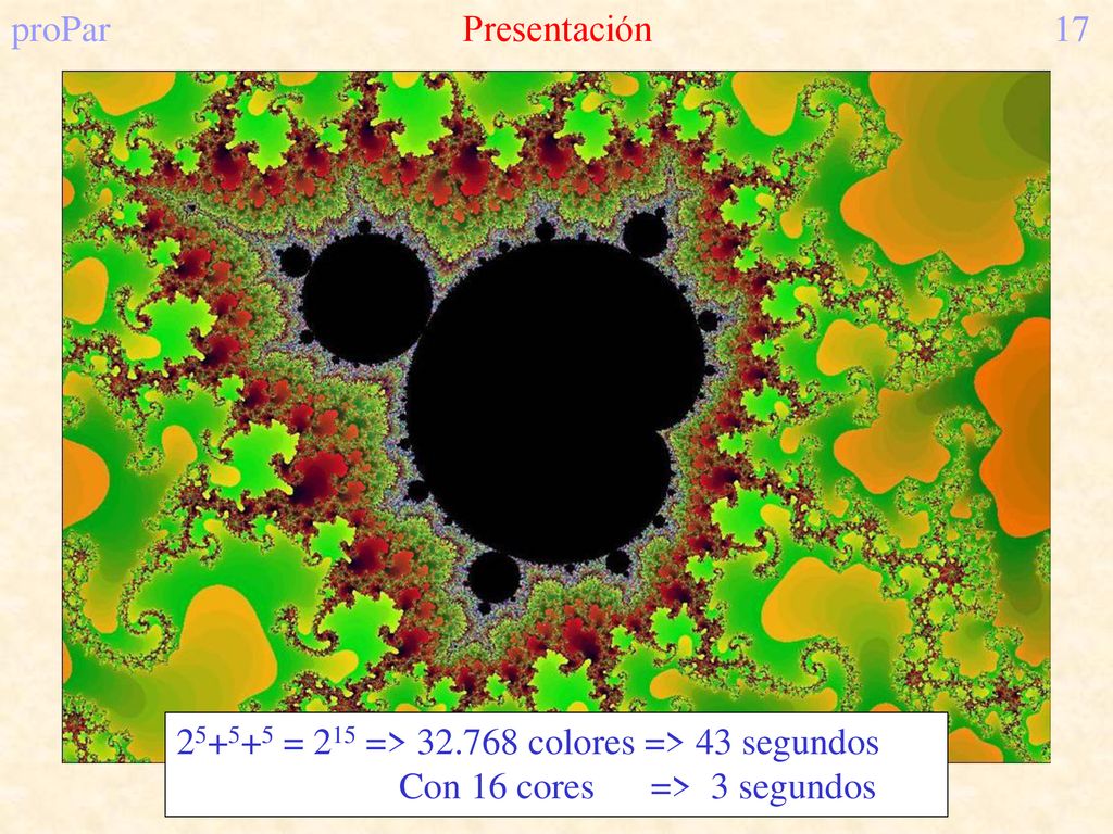 proPar Presentación = 215 => colores => 43 segundos.