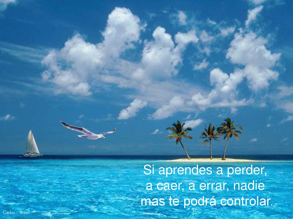 Si aprendes a perder, a caer, a errar, nadie mas te podrá controlar.