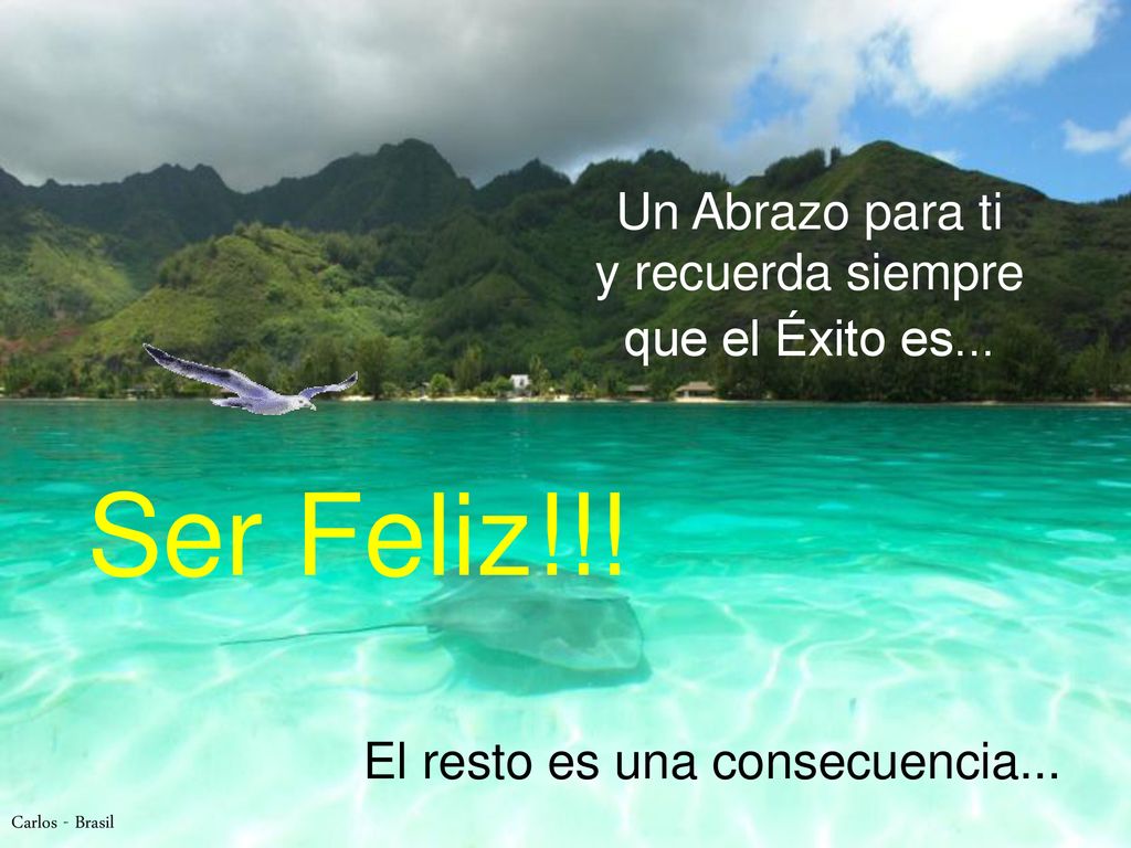 Ser Feliz!!! Un Abrazo para ti y recuerda siempre que el Éxito es...