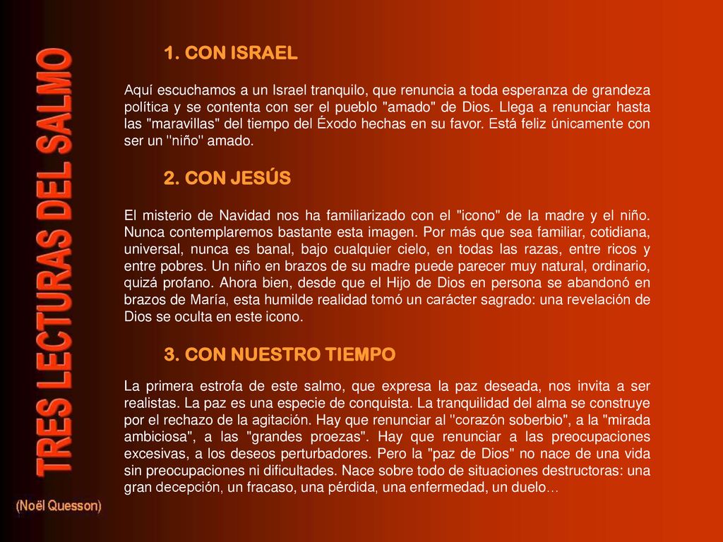 1. CON ISRAEL 2. CON JESÚS 3. CON NUESTRO TIEMPO