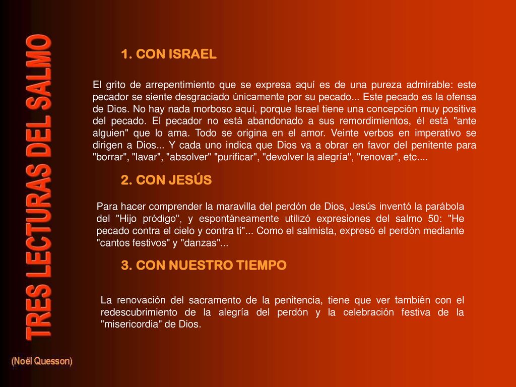1. CON ISRAEL 2. CON JESÚS 3. CON NUESTRO TIEMPO