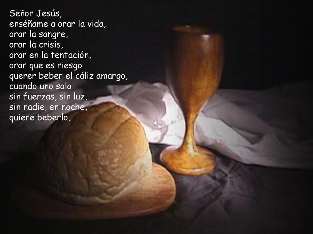 Señor Jesús, enséñame a orar la vida, orar la sangre, orar la crisis, orar en la tentación, orar que es riesgo.