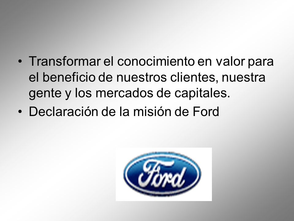 Transformar el conocimiento en valor para el beneficio de nuestros clientes, nuestra gente y los mercados de capitales.