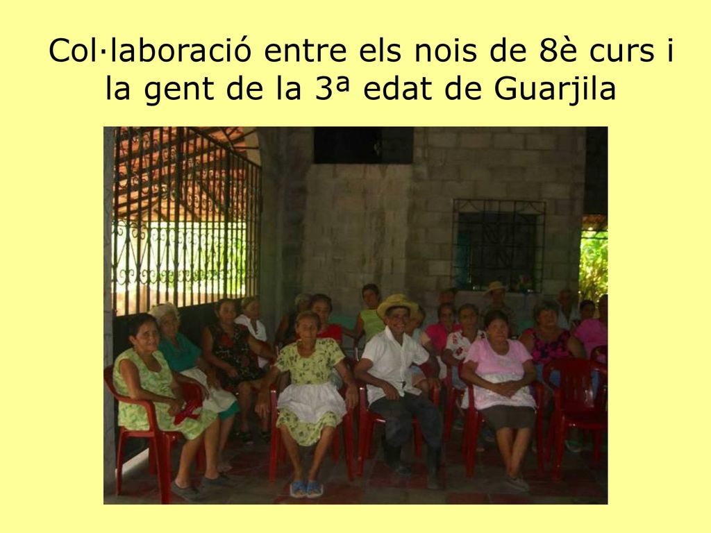 Col·laboració entre els nois de 8è curs i la gent de la 3ª edat de Guarjila