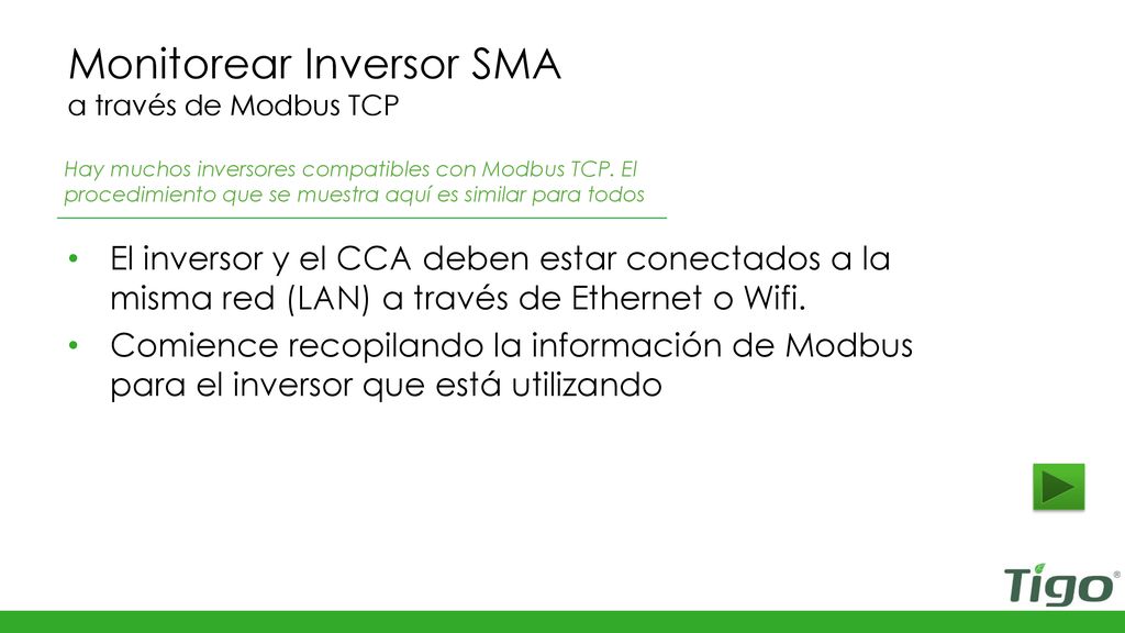 Monitorear Inversor SMA a través de Modbus TCP