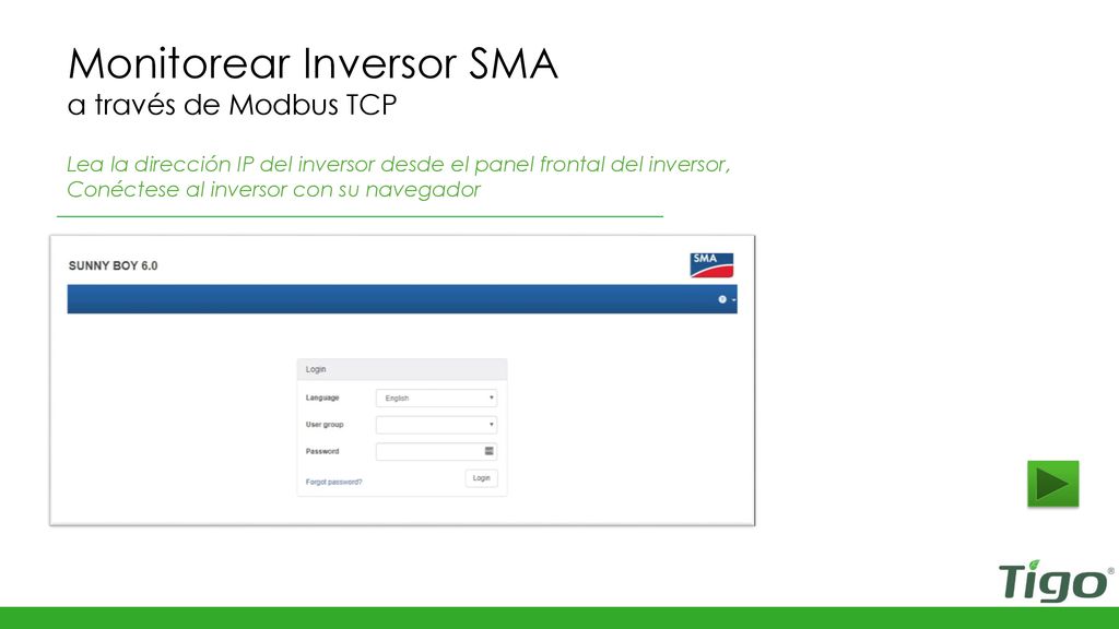 Monitorear Inversor SMA a través de Modbus TCP
