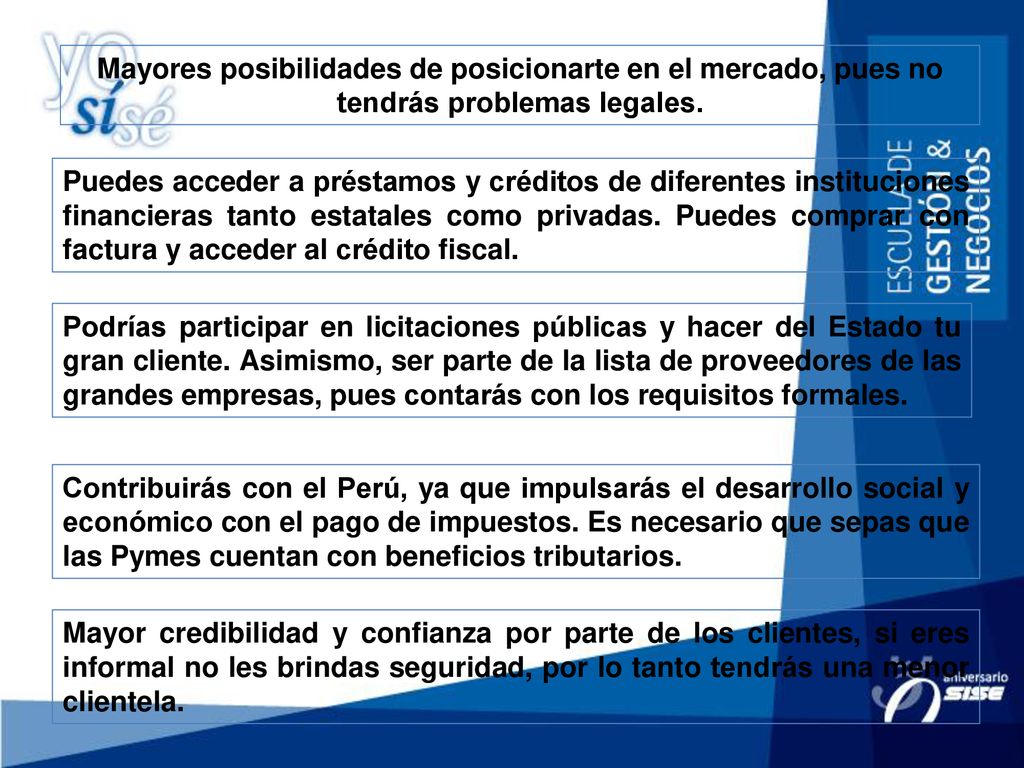 Mayores posibilidades de posicionarte en el mercado, pues no tendrás problemas legales.
