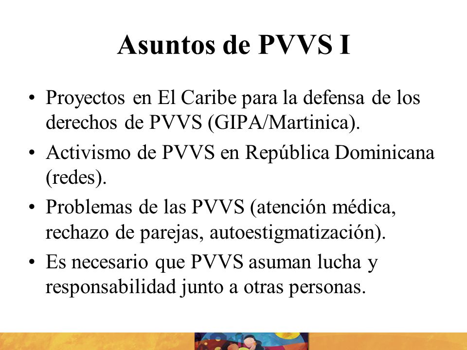 Asuntos de PVVS I Proyectos en El Caribe para la defensa de los derechos de PVVS (GIPA/Martinica).