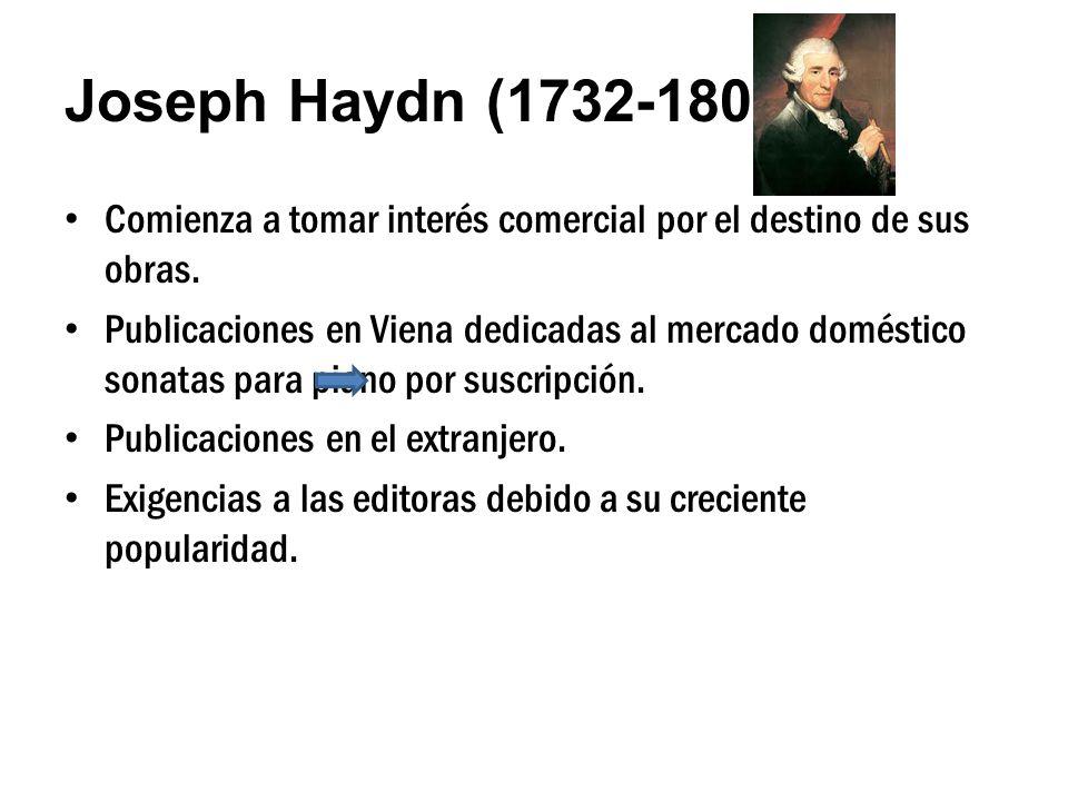Joseph Haydn ( ) Comienza a tomar interés comercial por el destino de sus obras.