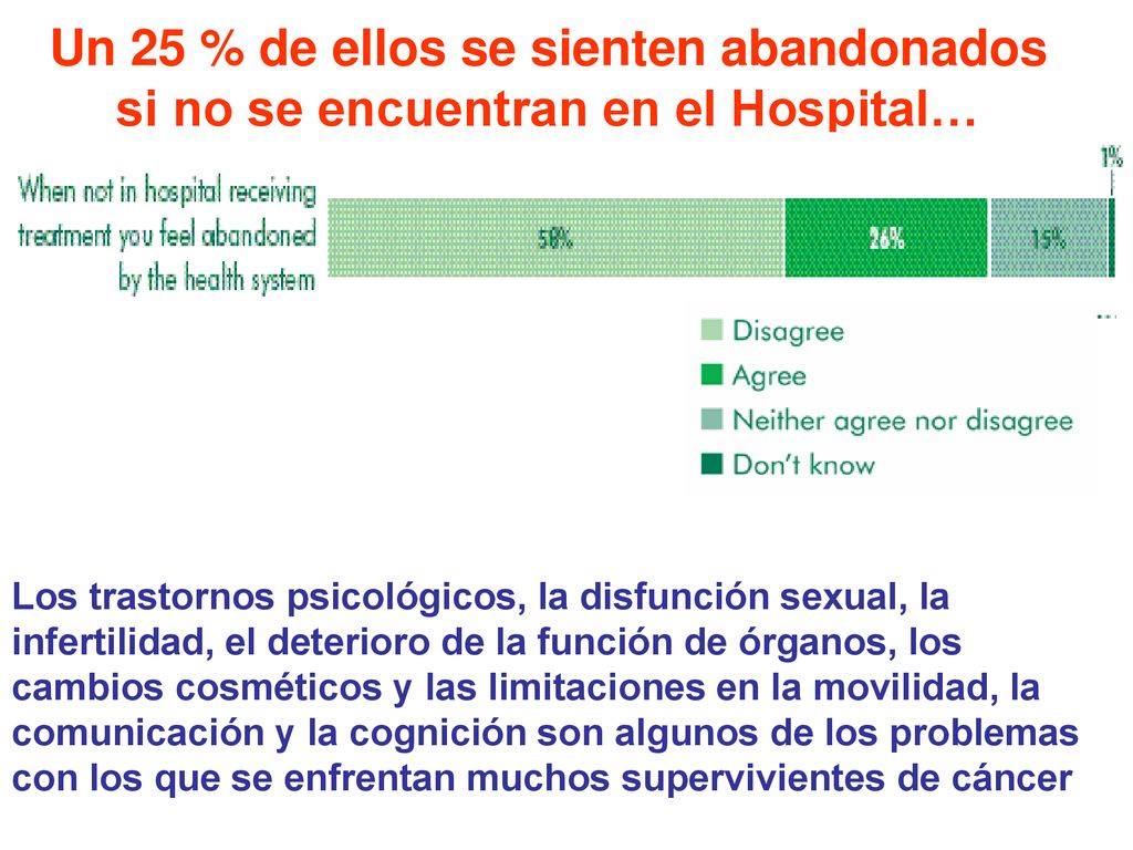 Un 25 % de ellos se sienten abandonados si no se encuentran en el Hospital…