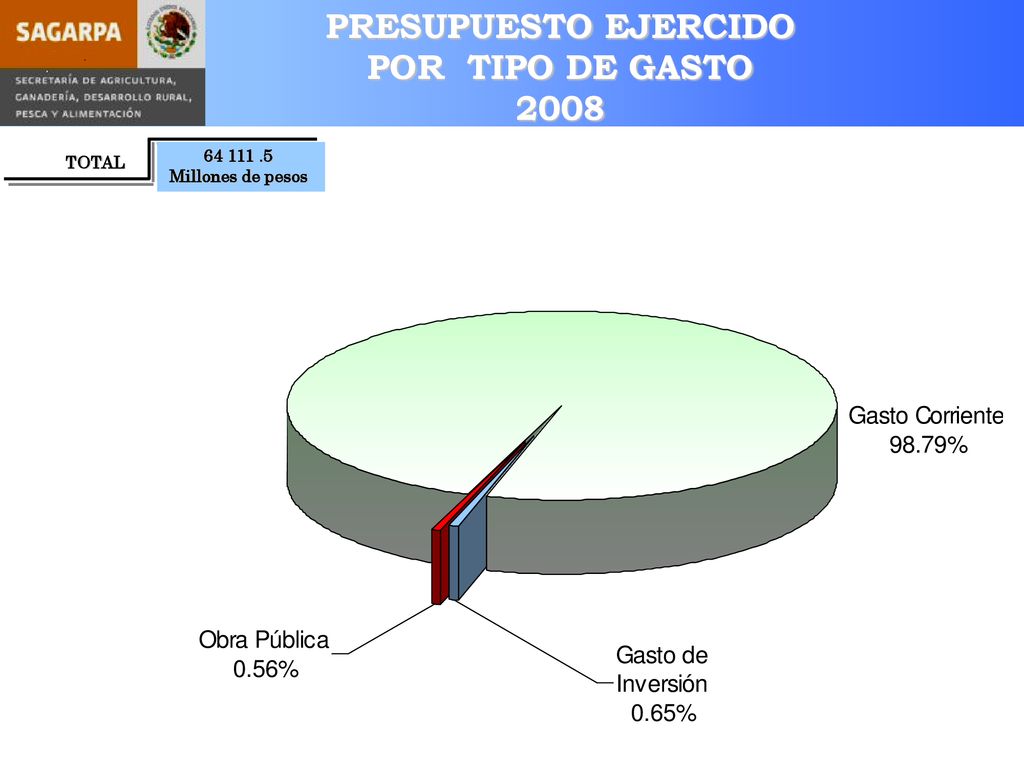 PRESUPUESTO EJERCIDO POR TIPO DE GASTO 2008