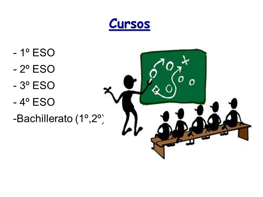 Cursos - 1º ESO - 2º ESO - 3º ESO - 4º ESO -Bachillerato (1º,2º)