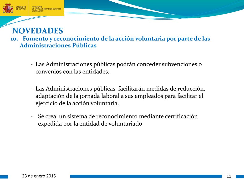 Fomento y reconocimiento de la acción voluntaria por parte de las Administraciones Públicas