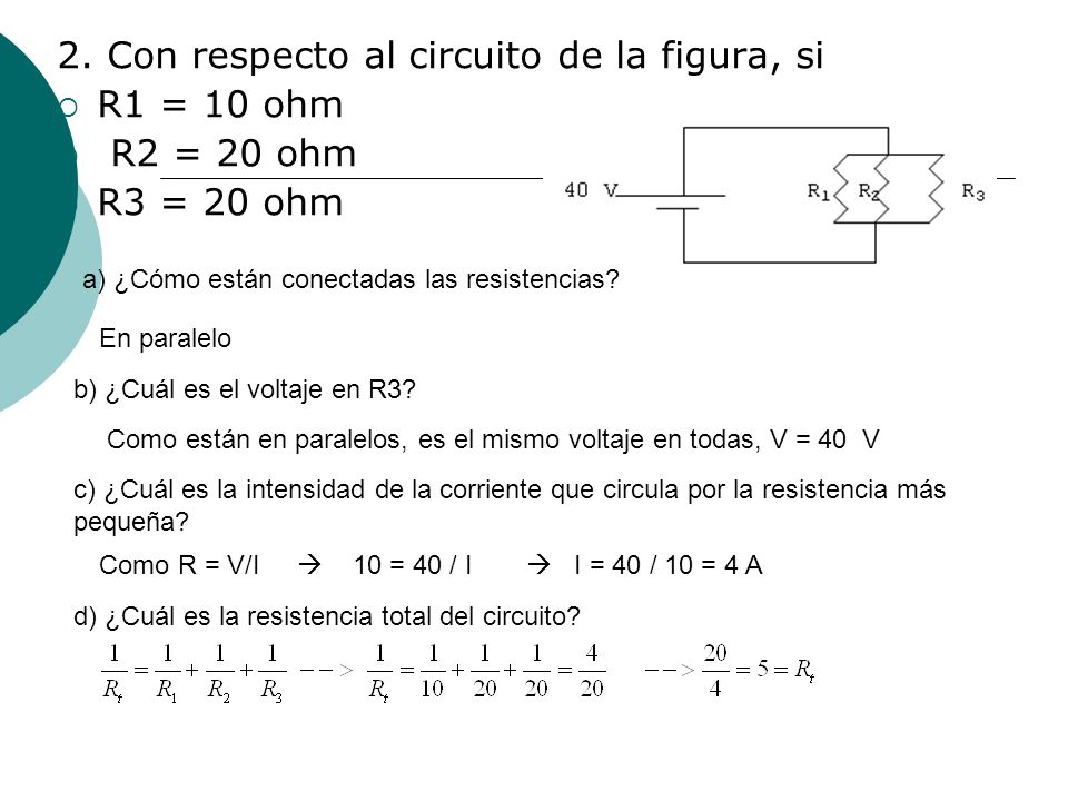 2. Con respecto al circuito de la figura, si R1 = 10 ohm R2 = 20 ohm