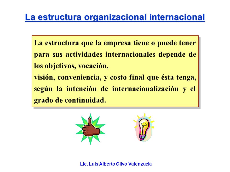 La estructura organizacional internacional