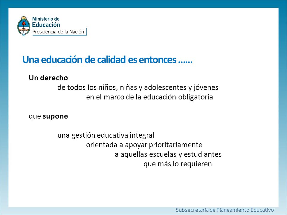 Subsecretaría de Planeamiento Educativo