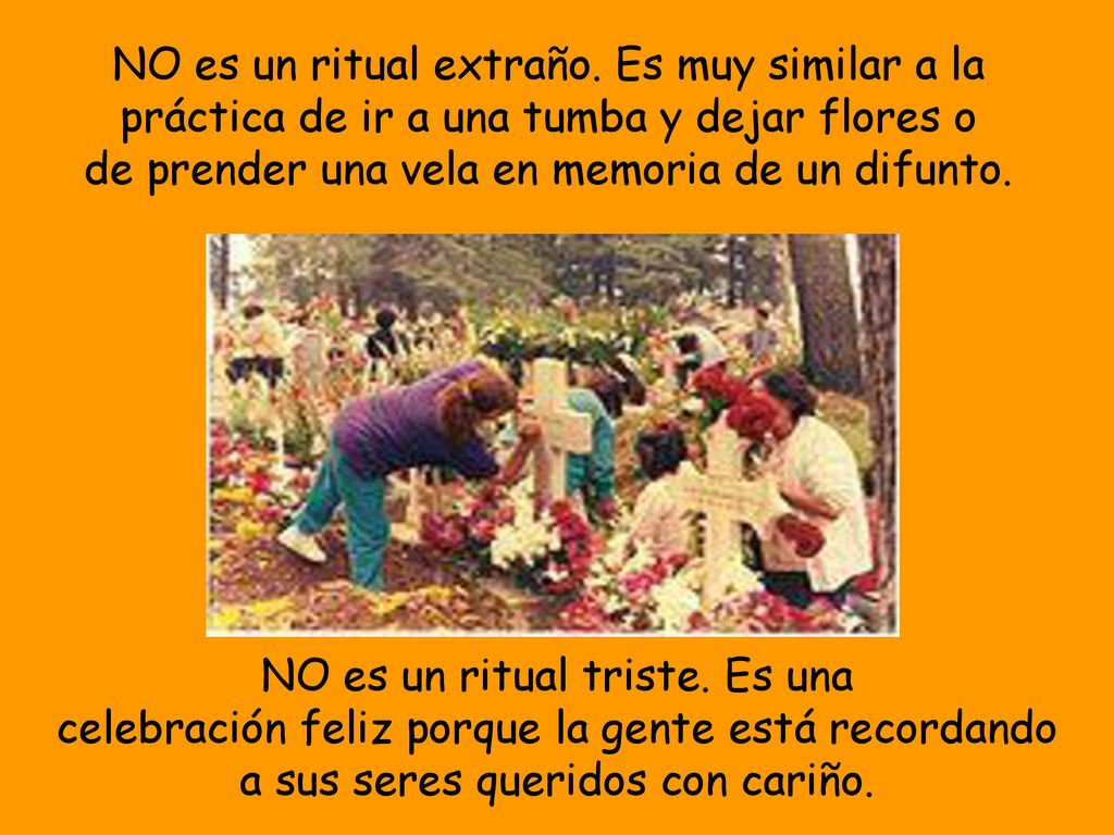 NO es un ritual extraño. Es muy similar a la práctica de ir a una tumba y dejar flores o de prender una vela en memoria de un difunto.