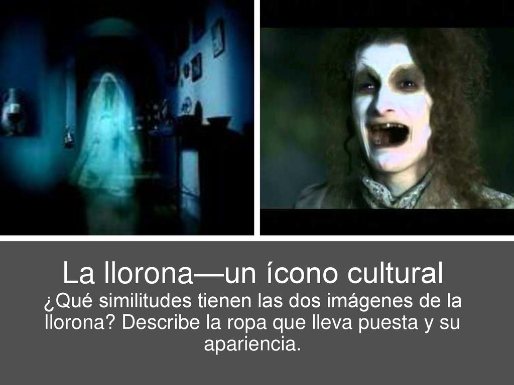 La llorona—un ícono cultural ¿Qué similitudes tienen las dos imágenes de la llorona.