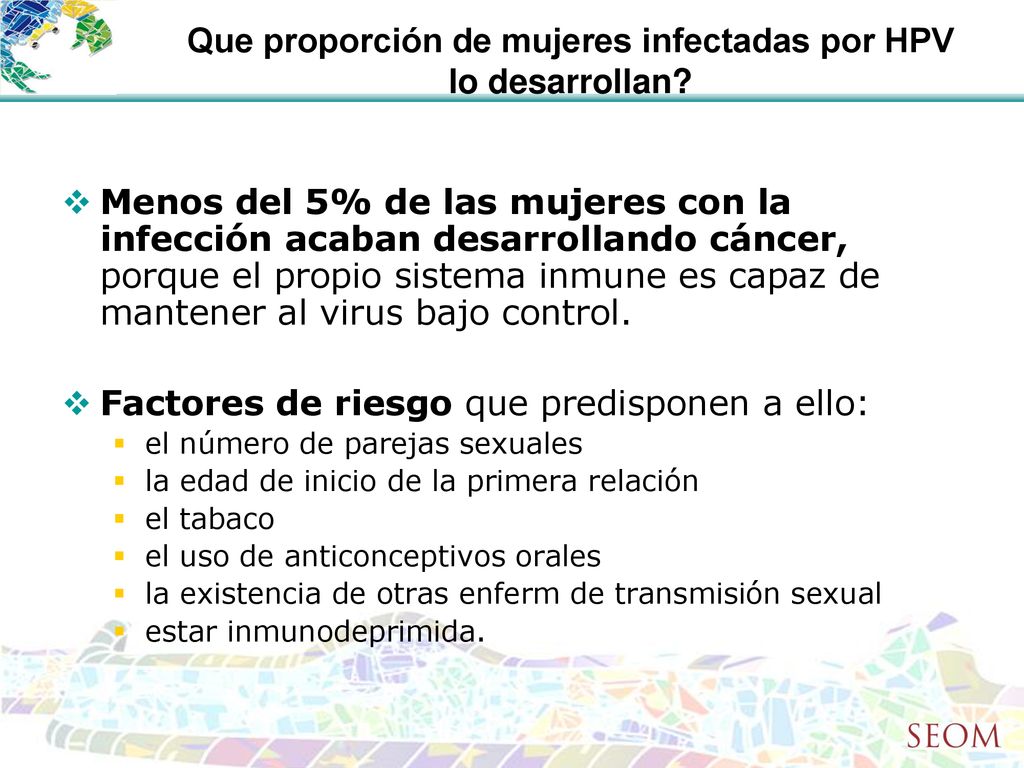 Que proporción de mujeres infectadas por HPV lo desarrollan