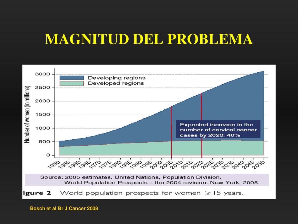 MAGNITUD DEL PROBLEMA Bosch et al Br J Cancer 2008