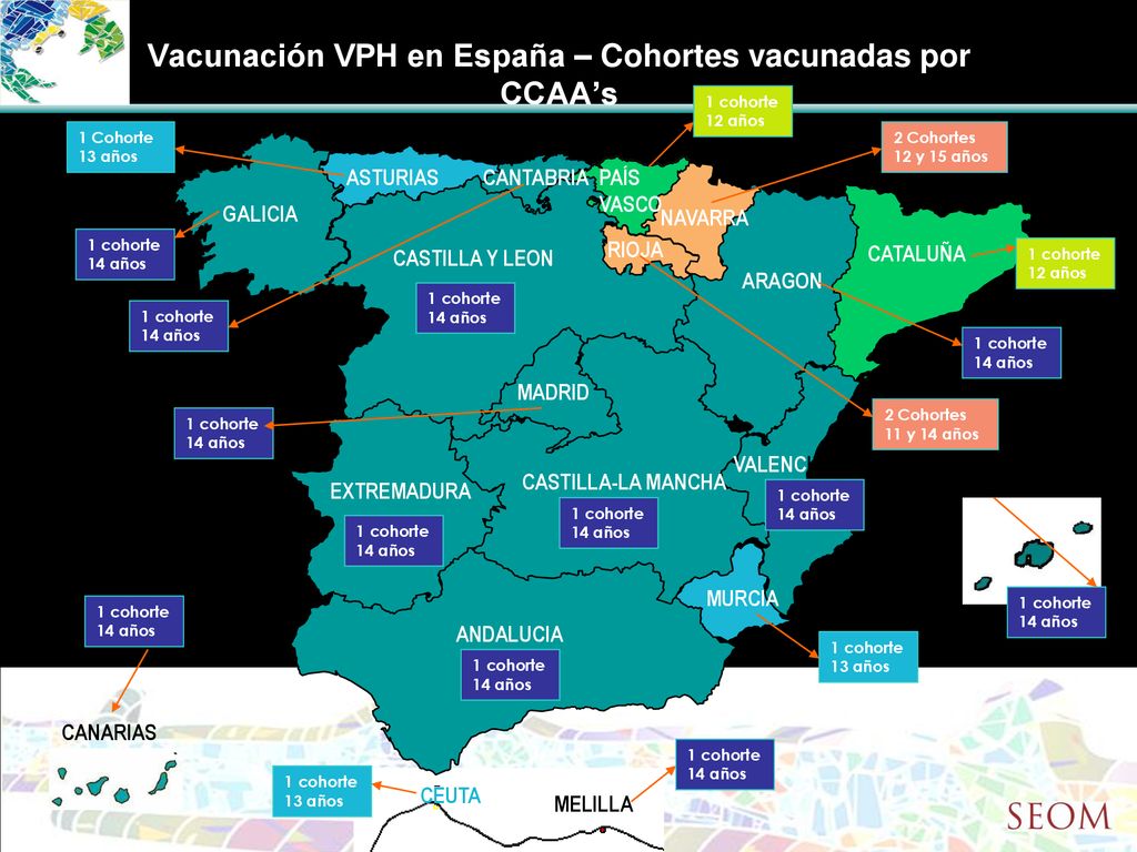 Vacunación VPH en España – Cohortes vacunadas por CCAA’s