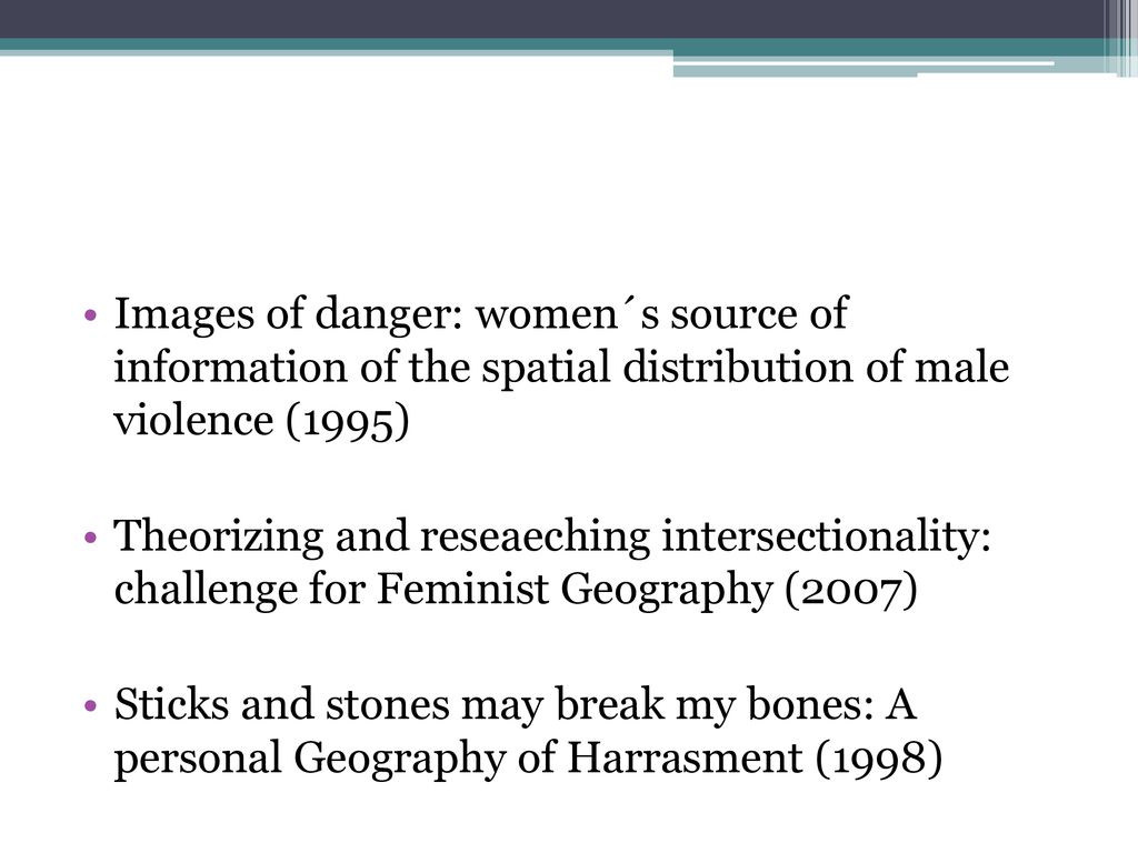 Images of danger: women´s source of information of the spatial distribution of male violence (1995)