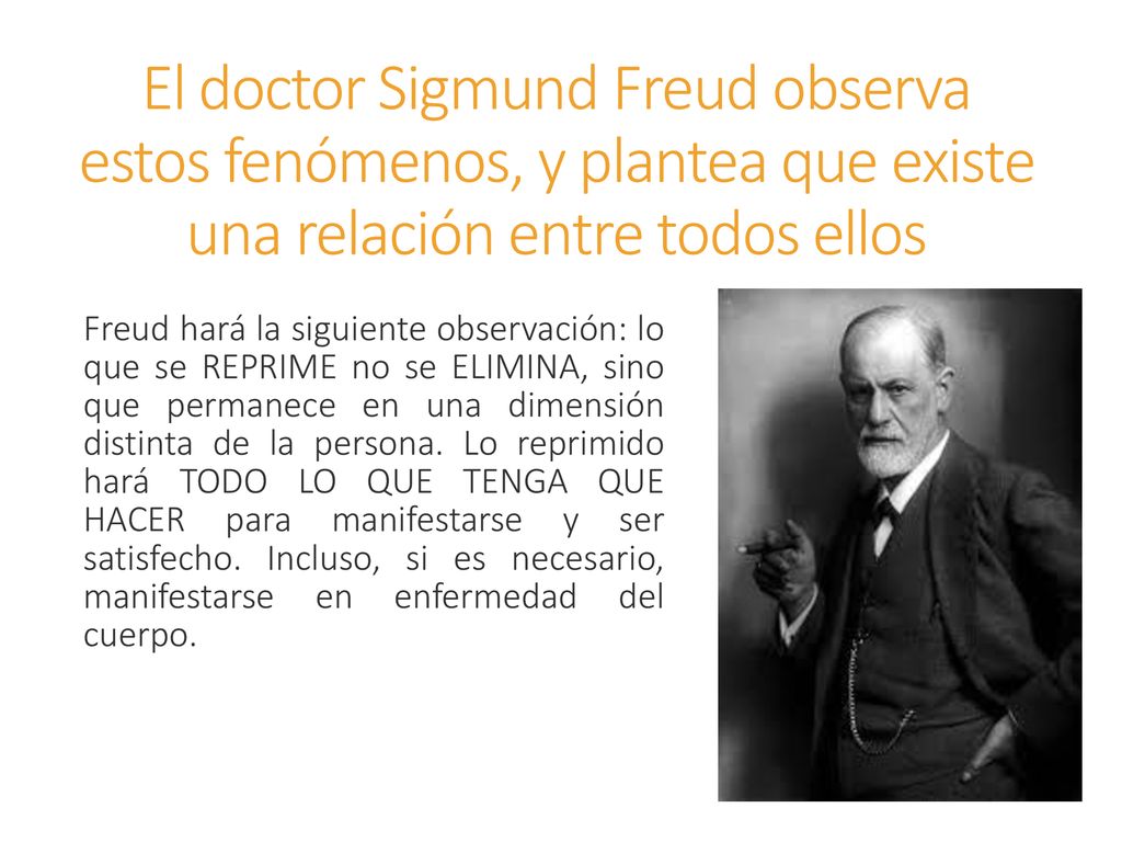 El doctor Sigmund Freud observa estos fenómenos, y plantea que existe una relación entre todos ellos