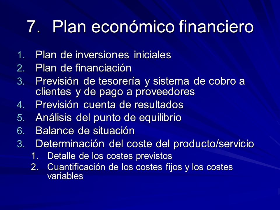 Plan económico financiero