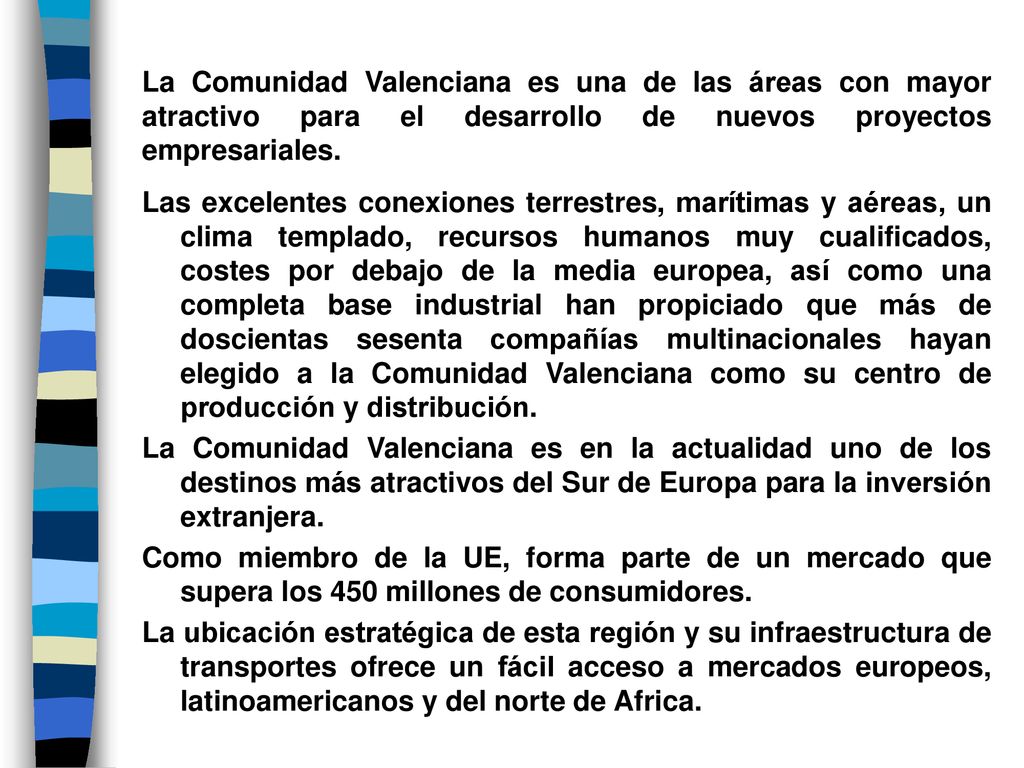La Comunidad Valenciana es una de las áreas con mayor atractivo para el desarrollo de nuevos proyectos empresariales.