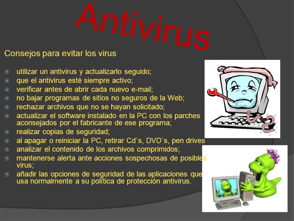 Antivirus Consejos para evitar los virus