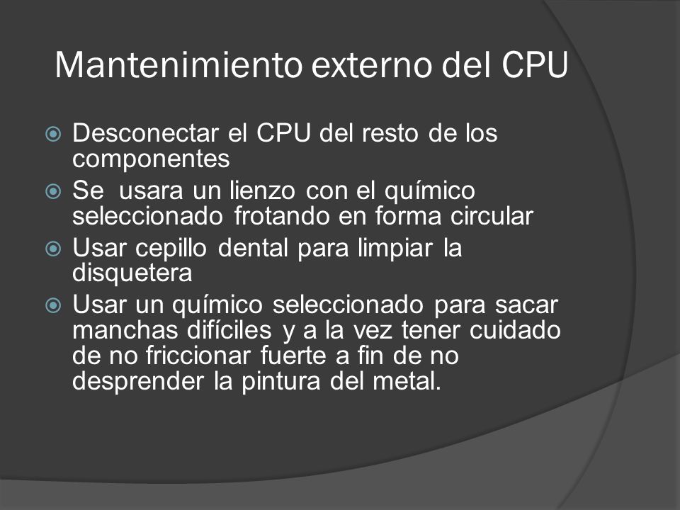 Mantenimiento externo del CPU