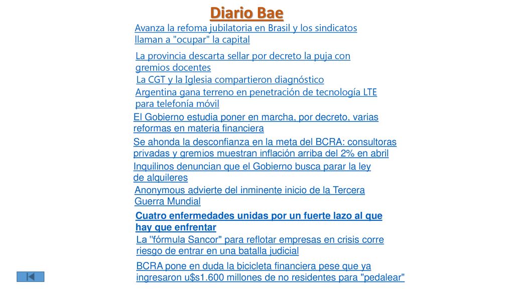 Diario Bae Avanza la refoma jubilatoria en Brasil y los sindicatos llaman a ocupar la capital.