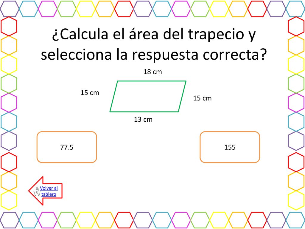 ¿Calcula el área del trapecio y selecciona la respuesta correcta