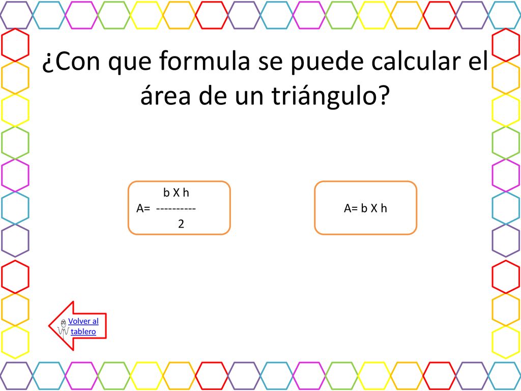 ¿Con que formula se puede calcular el área de un triángulo