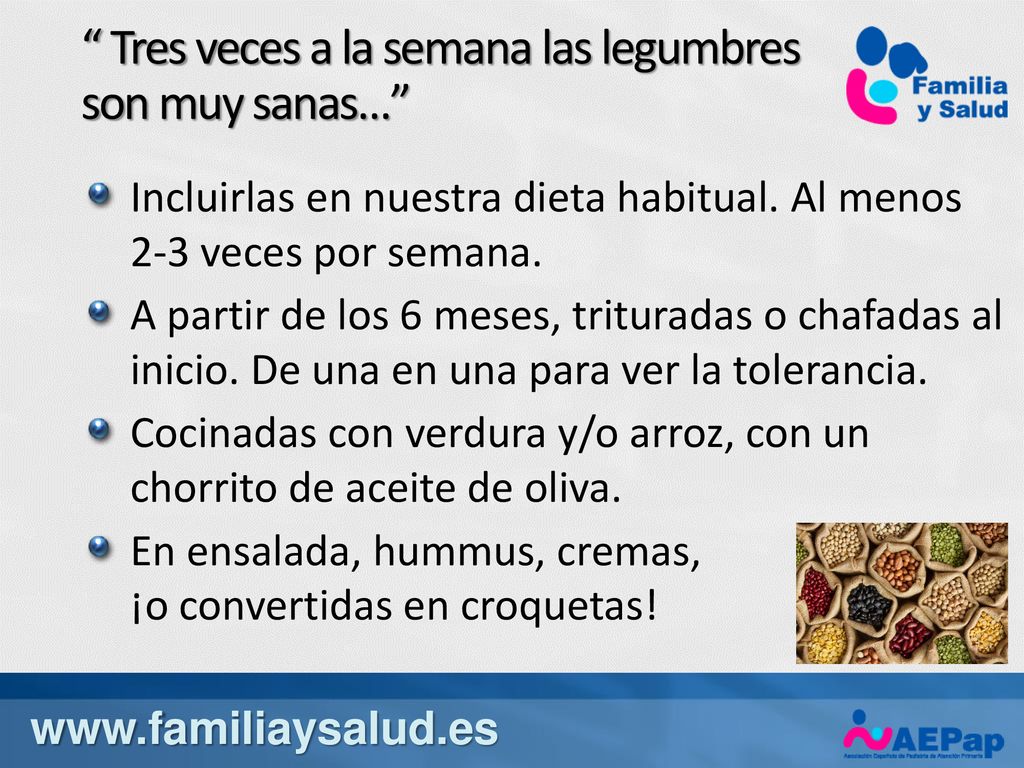 Tres veces a la semana las legumbres son muy sanas…