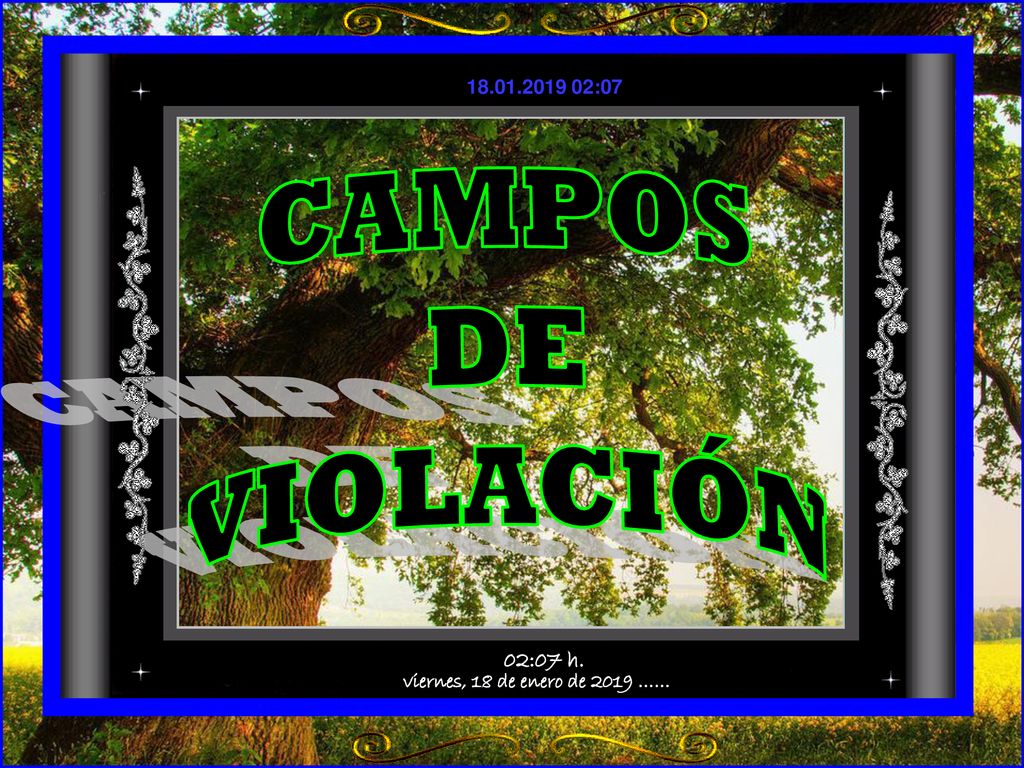 CAMPOS DE VIOLACIÓN viernes, 18 de enero de 2019 …… 02:07 h.