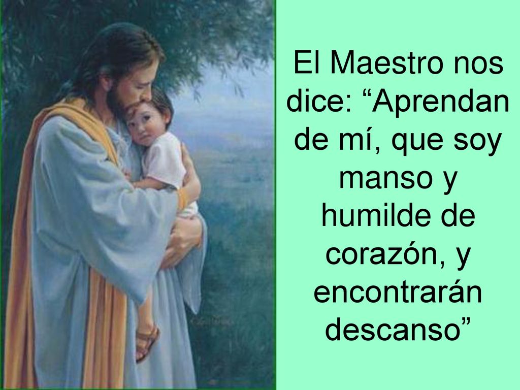 El Maestro nos dice: Aprendan de mí, que soy manso y humilde de corazón, y encontrarán descanso