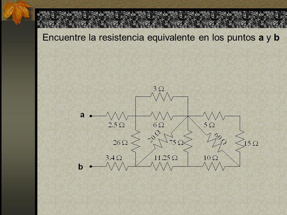 Encuentre la resistencia equivalente en los puntos a y b