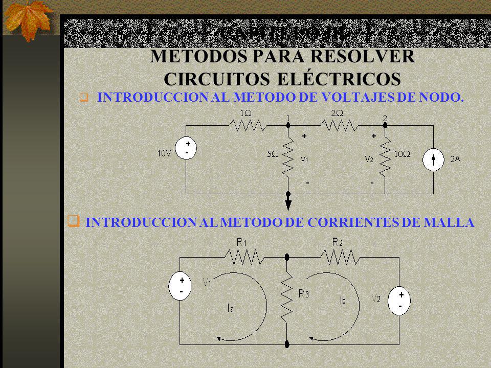 CAPITULO III METODOS PARA RESOLVER CIRCUITOS ELÉCTRICOS