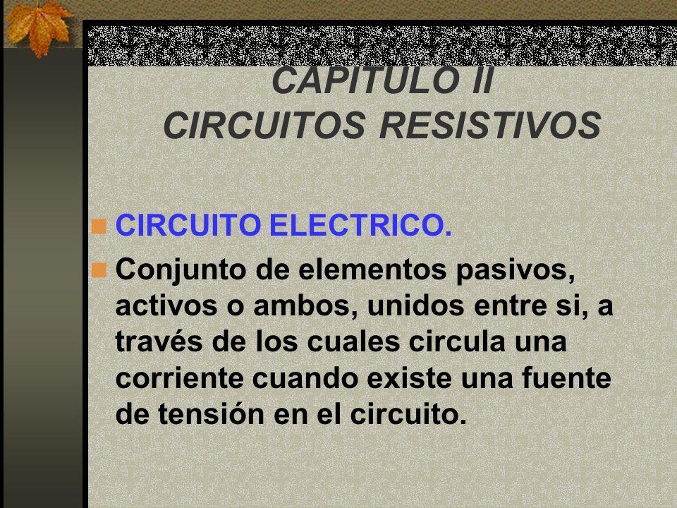 CAPITULO II CIRCUITOS RESISTIVOS