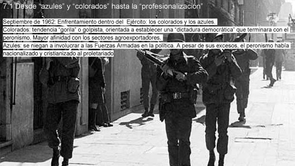 7.1 Desde azules y colorados hasta la profesionalización