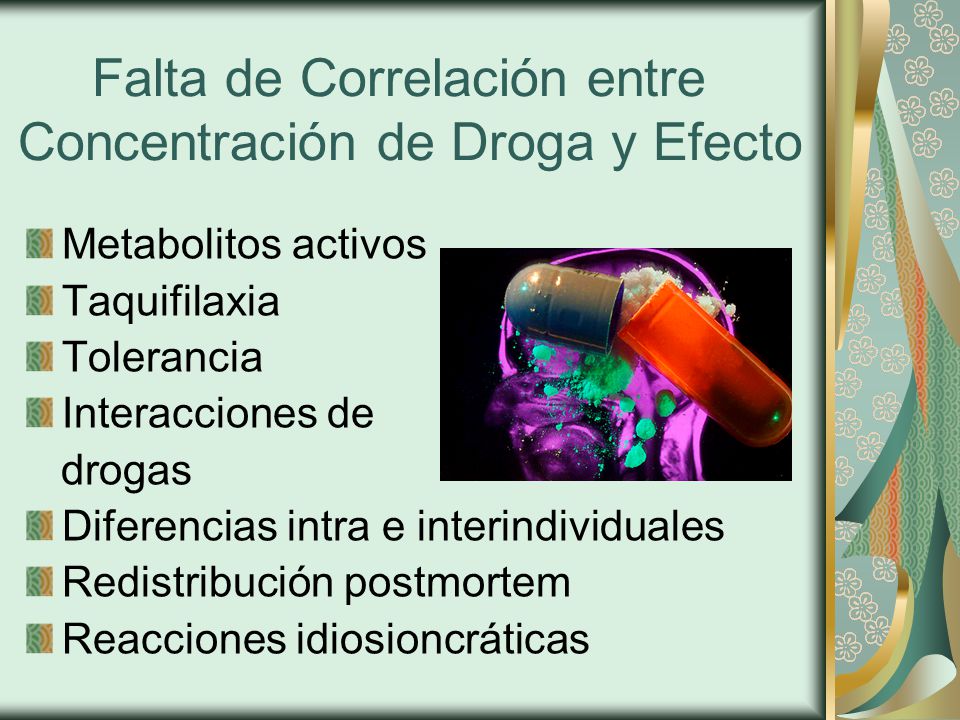 Falta de Correlación entre Concentración de Droga y Efecto