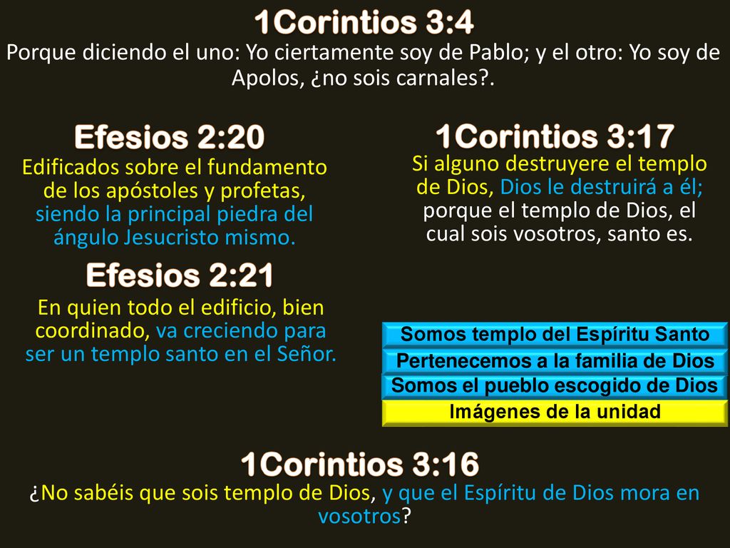 1Corintios 3:4 Efesios 2:20 1Corintios 3:17 Efesios 2:21