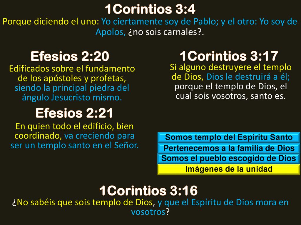 1Corintios 3:4 Efesios 2:20 1Corintios 3:17 Efesios 2:21