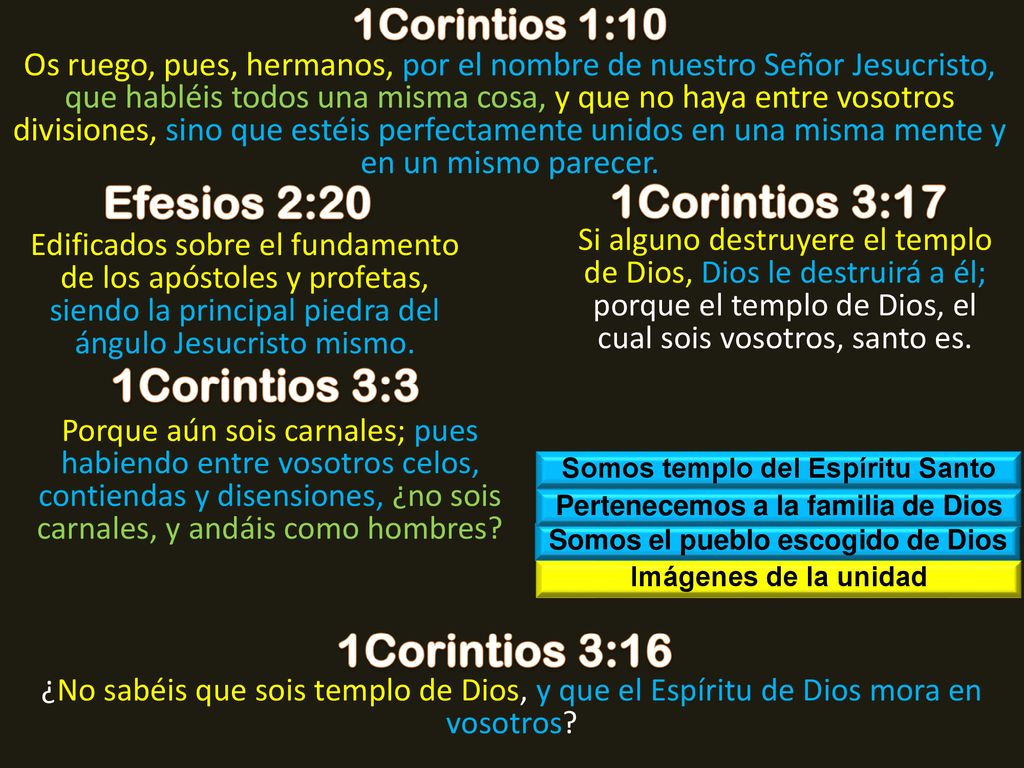 Efesios 2:20 1Corintios 3:17 1Corintios 3:3 1Corintios 3:16