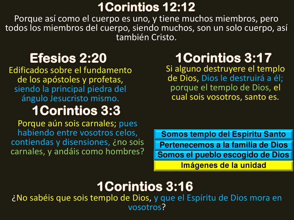 Efesios 2:20 1Corintios 3:17 1Corintios 3:3 1Corintios 3:16
